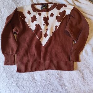 Cozy Rust and White Sweater